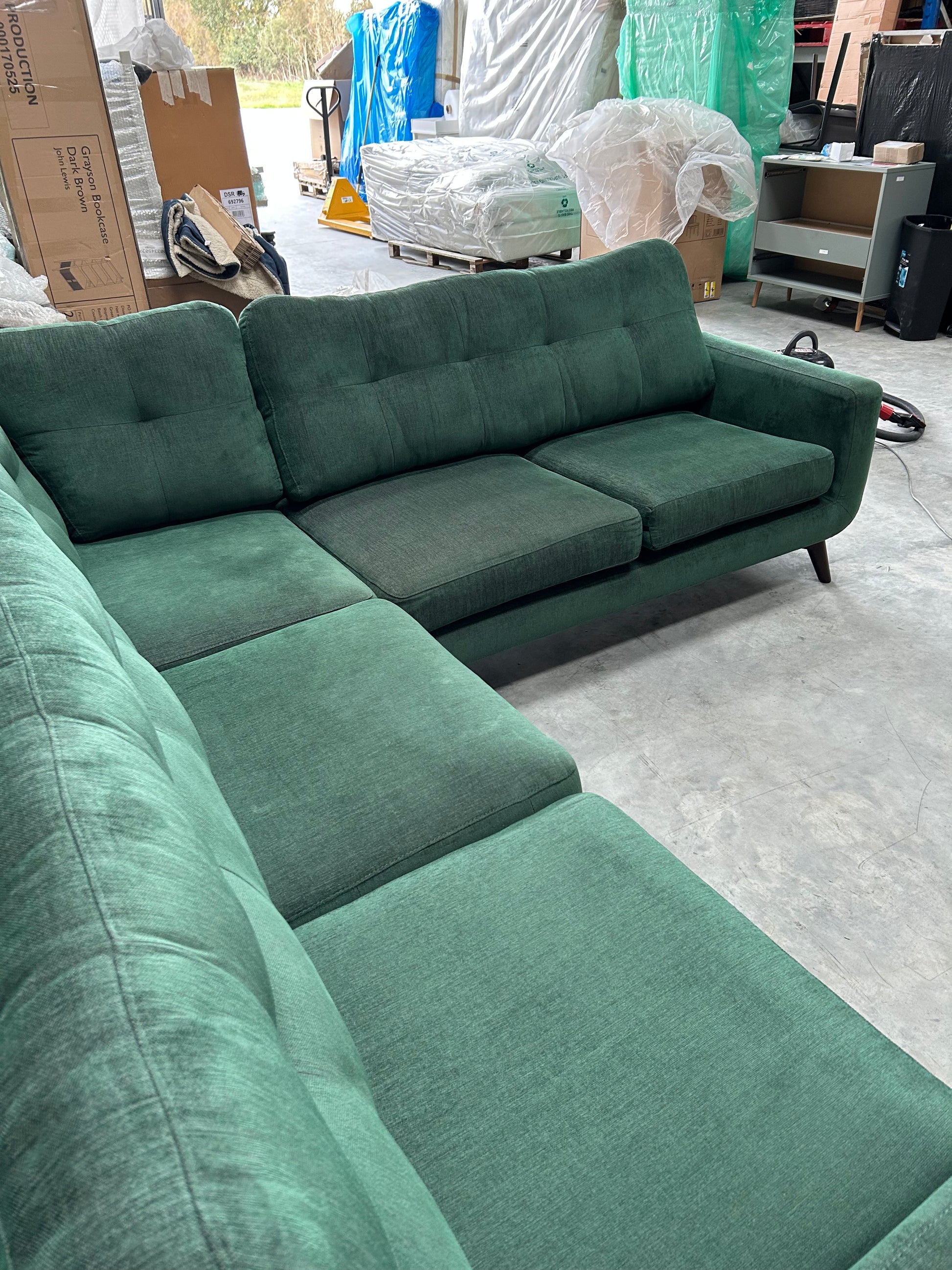 John Lewis Corner Sofa Camden 5+ Seater in Alpine Green