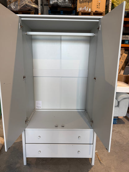 John Lewis  Spindle Double Wardrobe with 2 Drawers, Like New, Grey