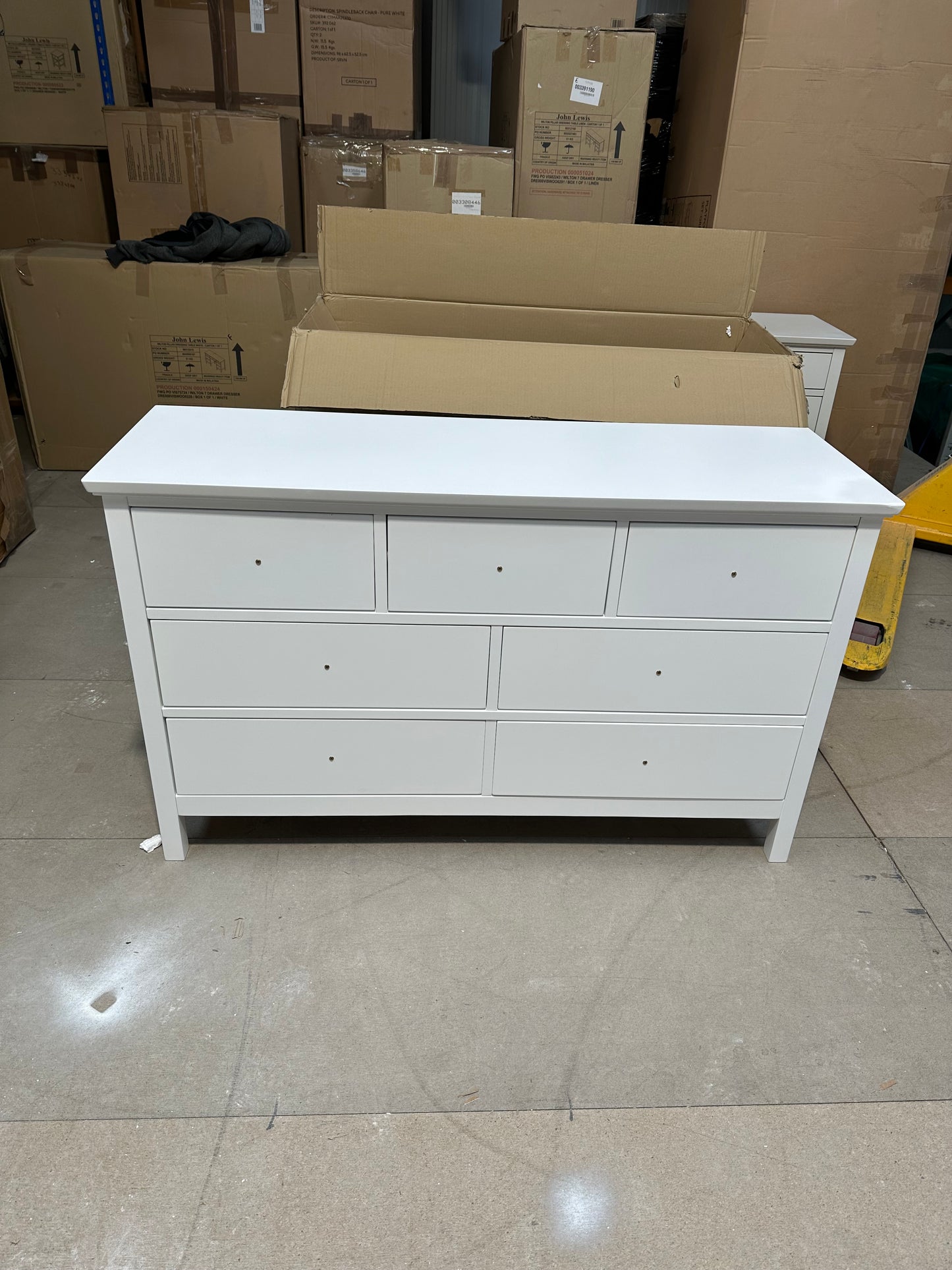 John Lewis Chest of Drawer White Wilton 7 Drawer Chest
