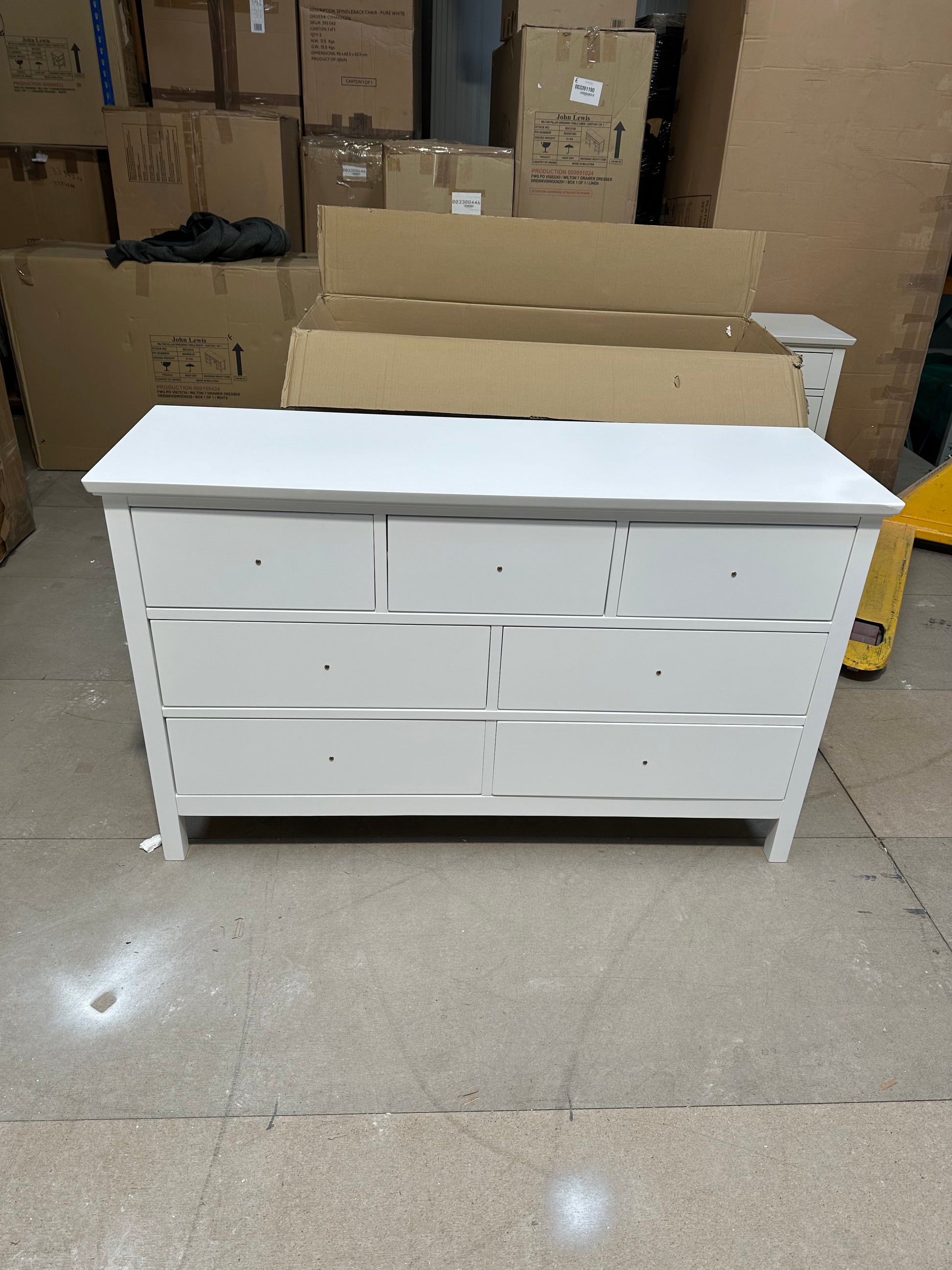 John Lewis Chest of Drawer White Wilton 7 Drawer Chest