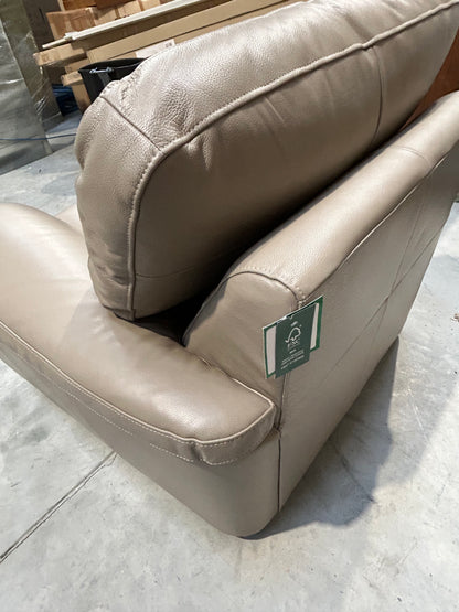 John Lewis Camden Leather Armchair, Dark Leg, Natural Putty