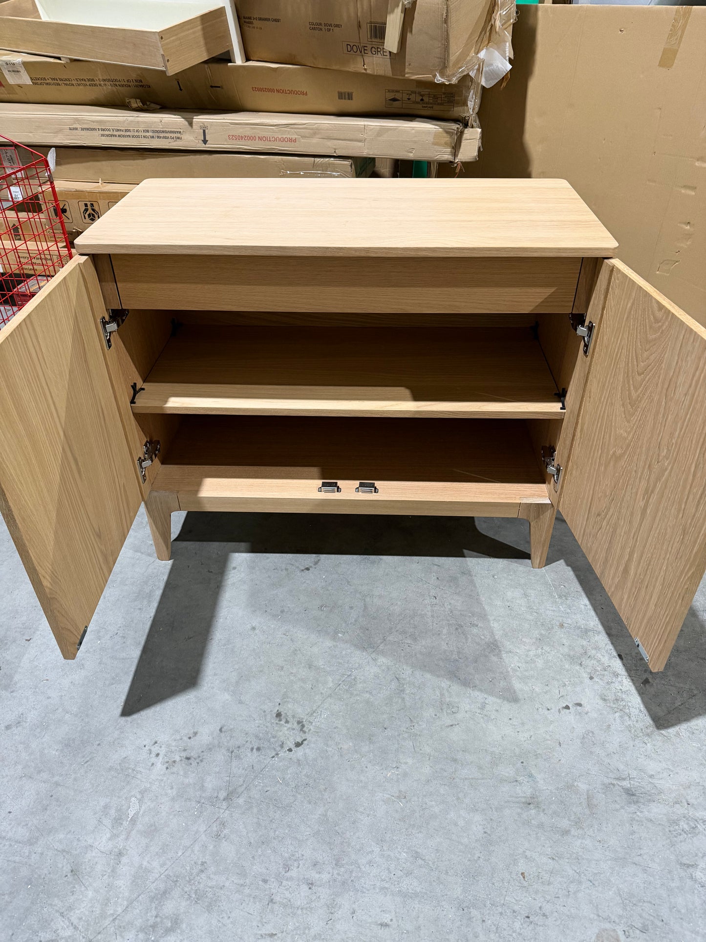 John Lewis Mira II 1 Drawer Small Sideboard, Oak