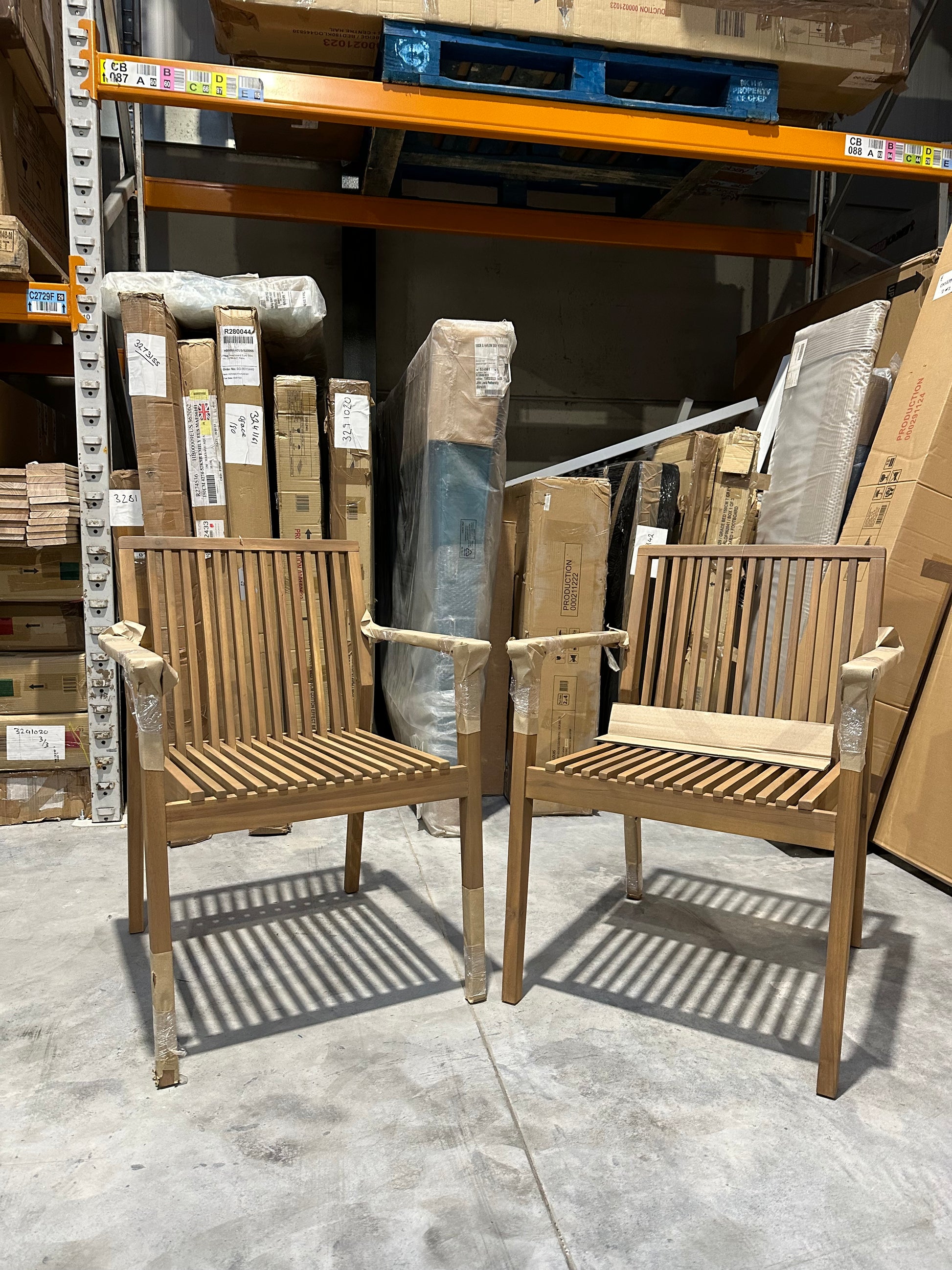 John Lewis Mona Garden Dining Chair, Set of 2, FSC-Certified (Acacia Wood), Natural