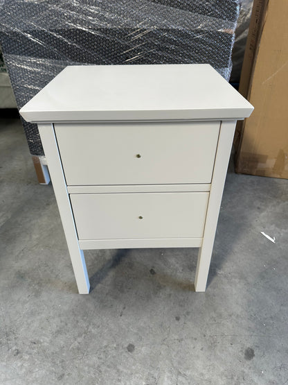 John Lewis Wilton 2 Drawer Bedside Cabinet White Storage
