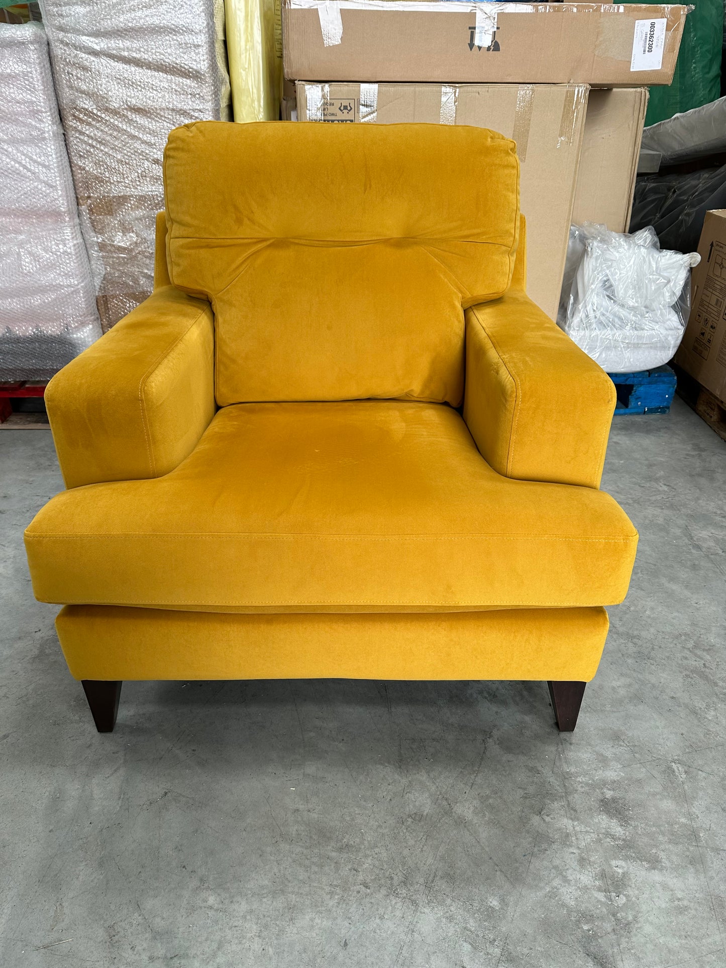 G Plan Armchair Vintage The Seventy Two Dark Leg Plush Tumeric