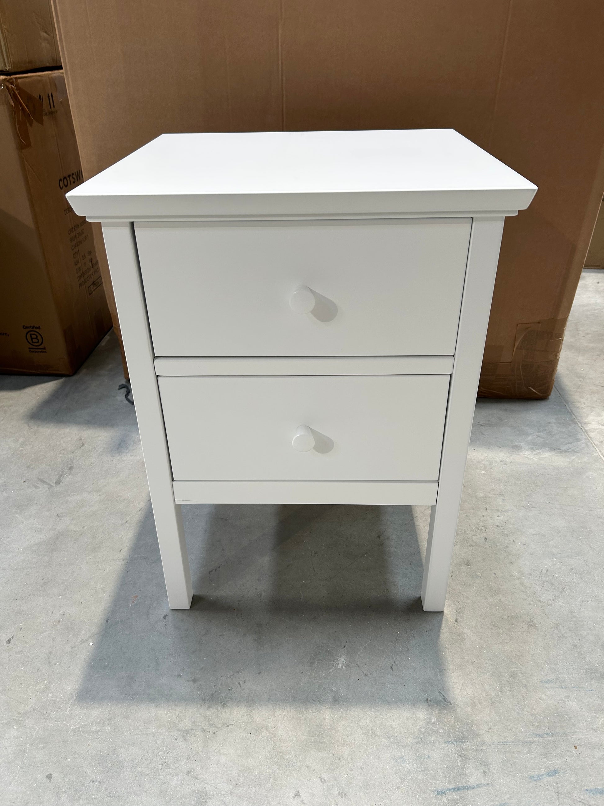 John Lewis Wilton 2 Drawer Bedside Cabinet, White