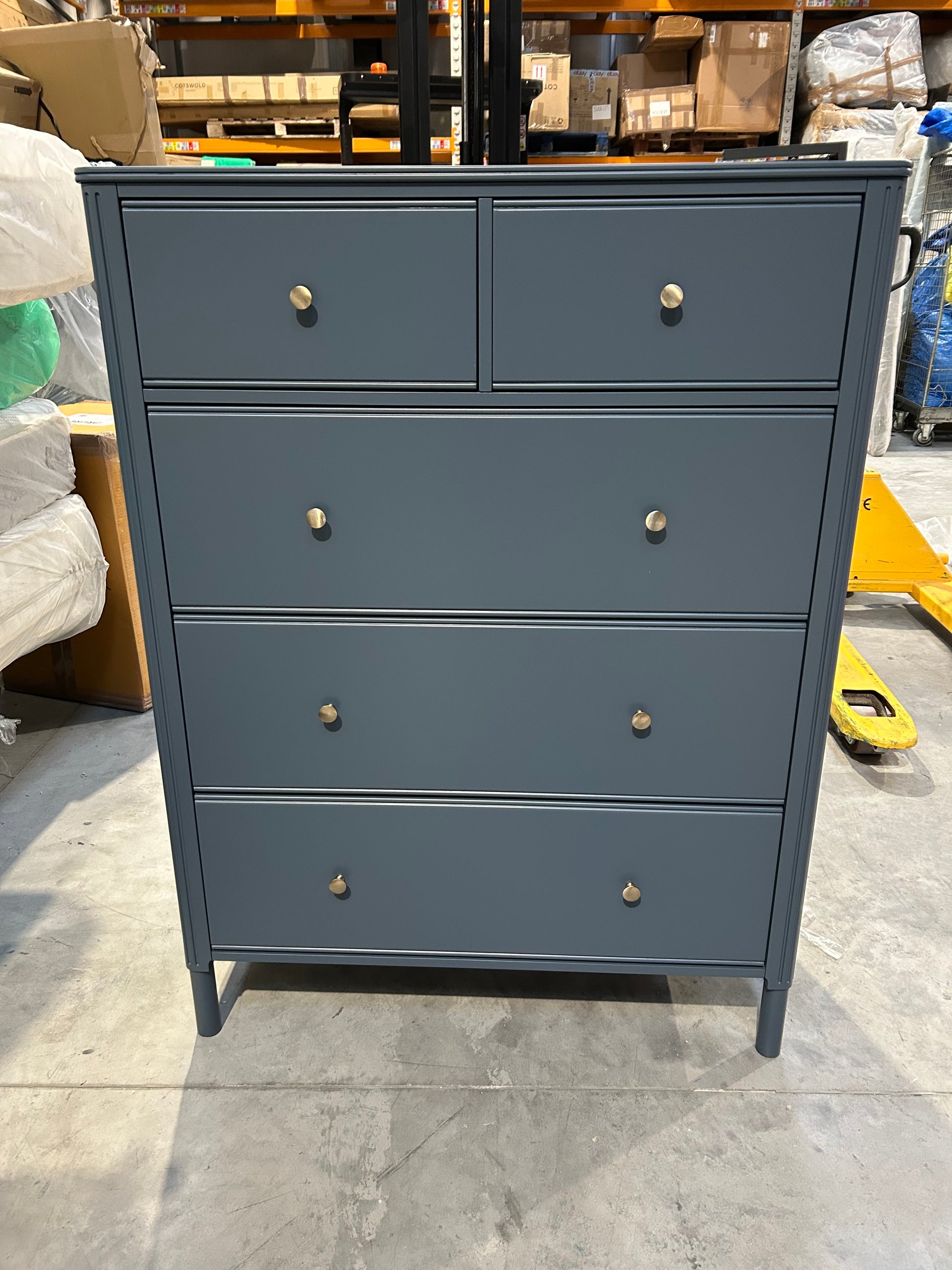 John Lewis Pillar 5 Drawer Chest, Blue