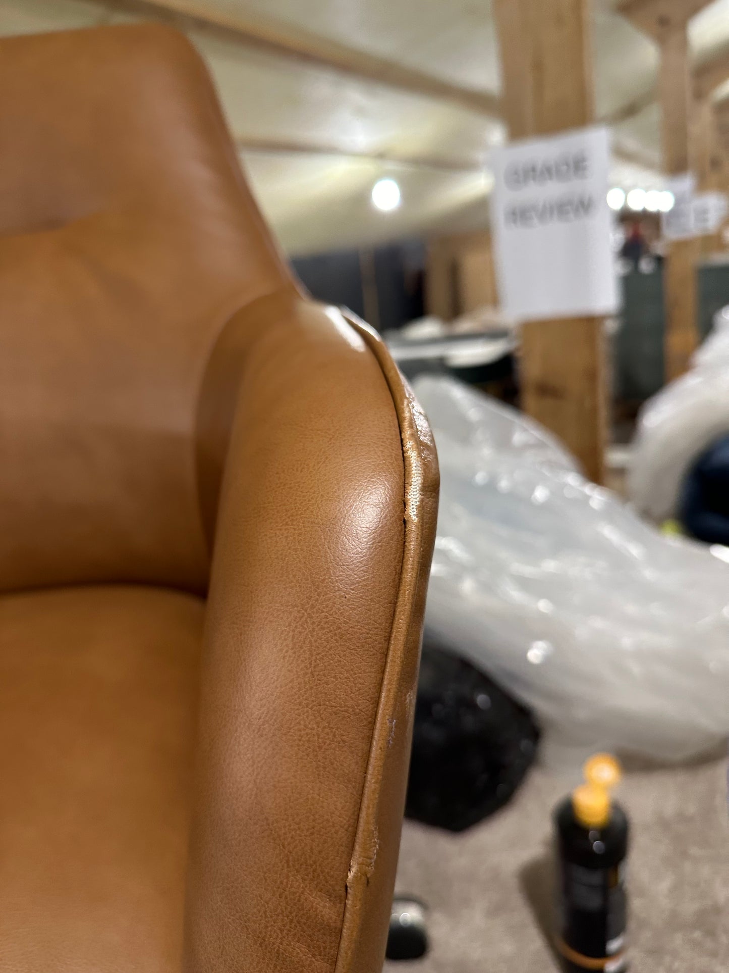 John Lewis Gerry Office Chair, PU Vinyl, Tan