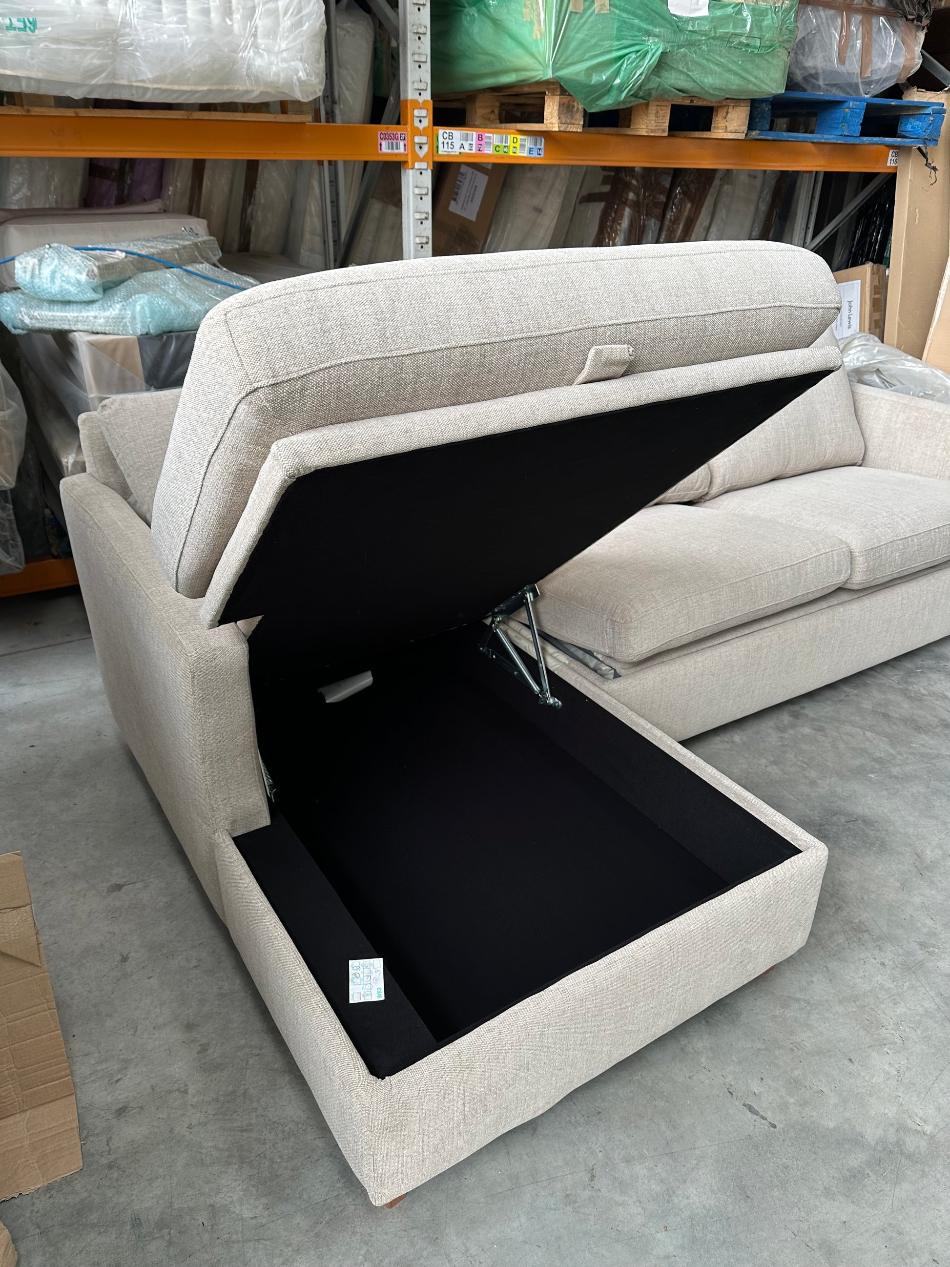 John Lewis Bailey II LHF Chaise End Sofabed Natural