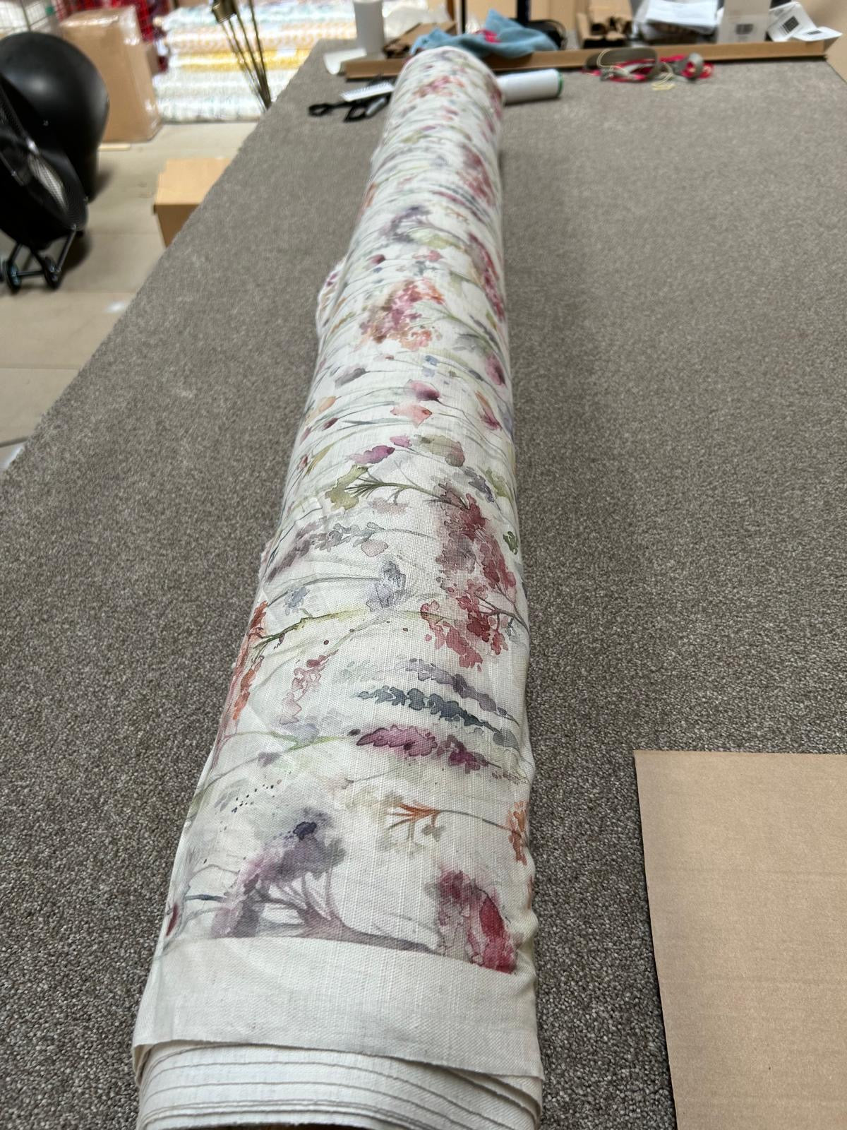 Voyage Hinton poppy linen  Furnishing Fabric,  29m RRP £44M