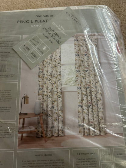 John Lewis Dapple Abstract Print Pair Lined Pencil Pleat Curtains, Multi, W228 x 228