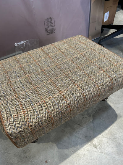 John Lewis Tetrad Lewis Footstool, Harris Tweed Bracken Herringbone