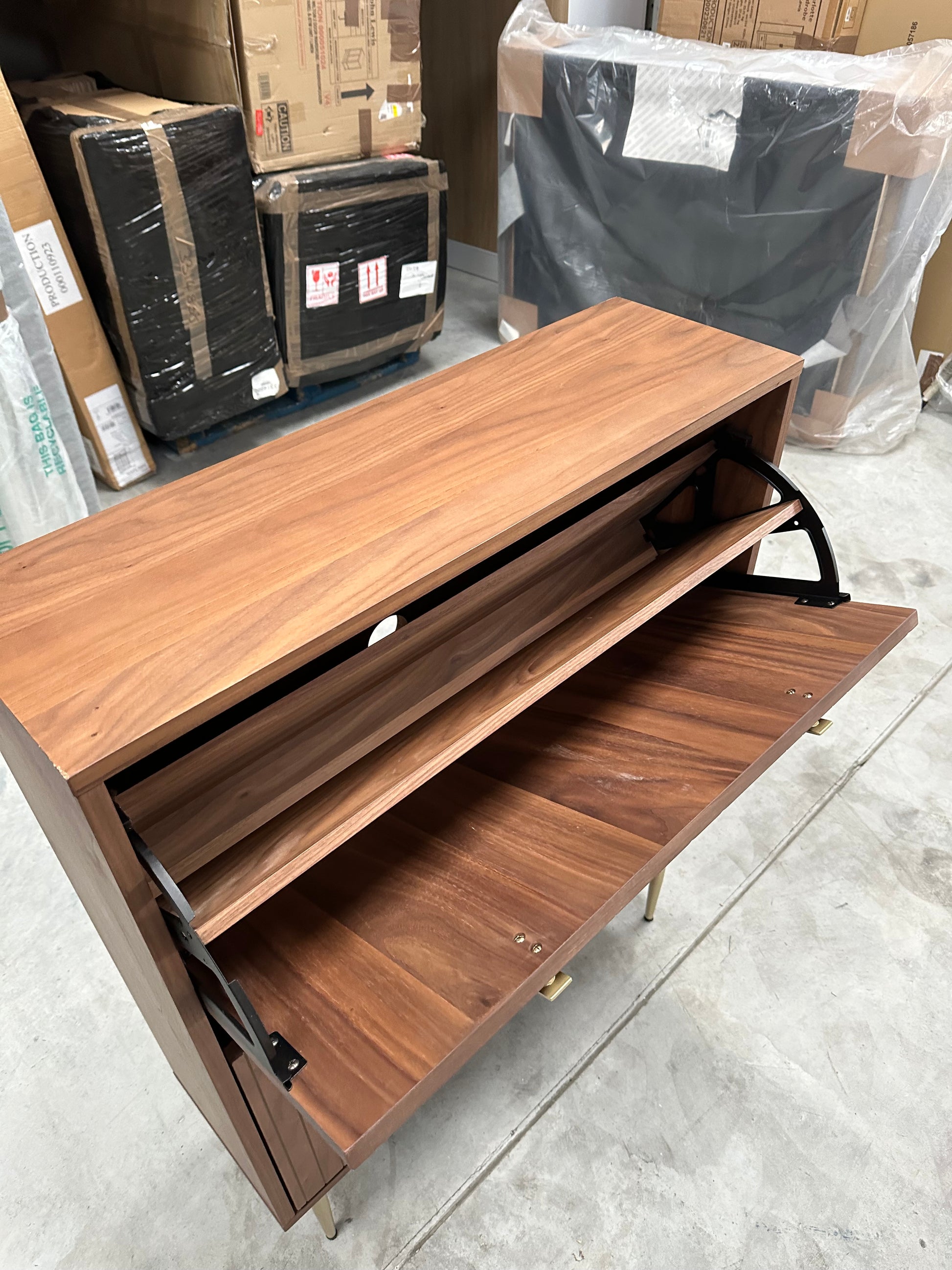 John Lewis Harvard Wide Shoe Storage Unit, Walnut