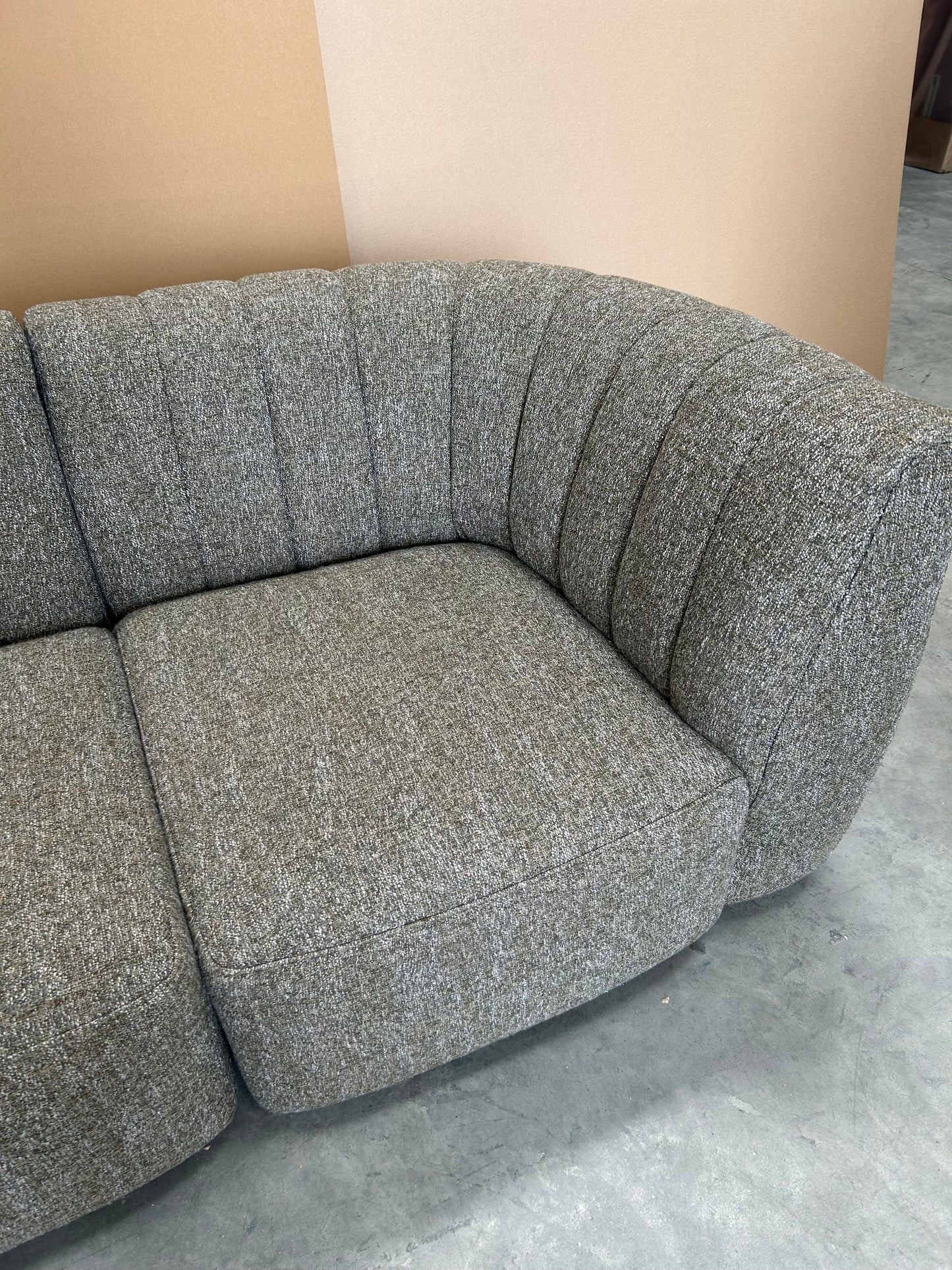 John Lewis Flow Grand 3 Seater Sofa Tonal Weave Moss Green