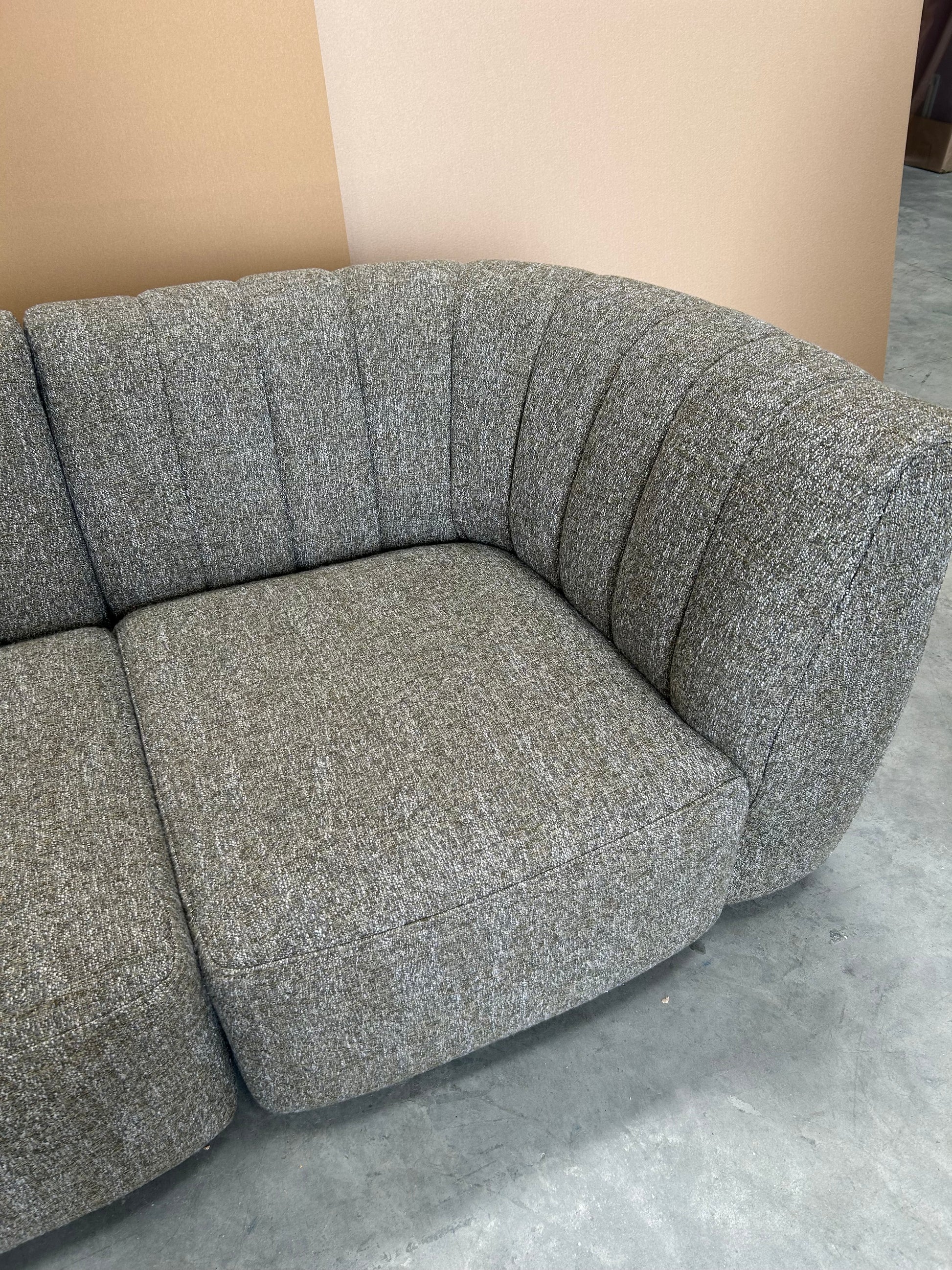 John Lewis Flow Grand 3 Seater Sofa Tonal Weave Moss Green
