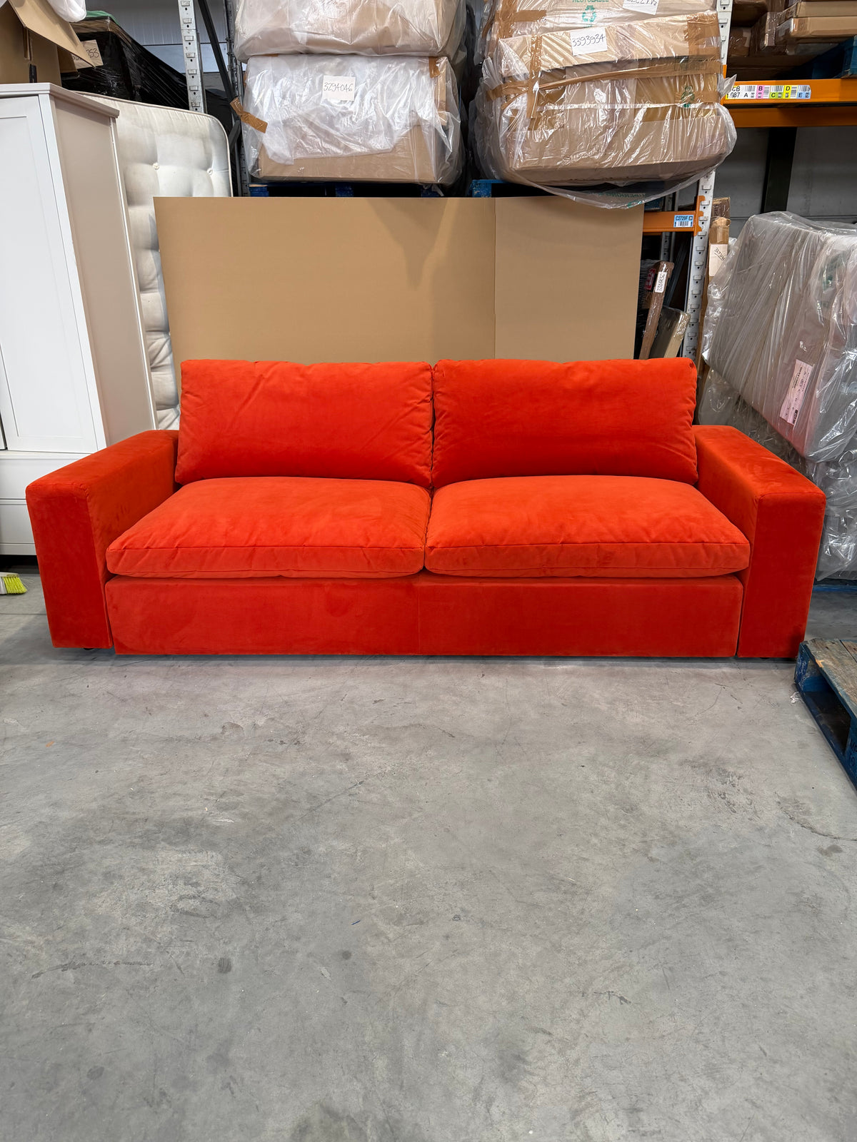 John Lewis Mellow LHF Corner Sofa  Plush Velvet Paprika Easy Clean