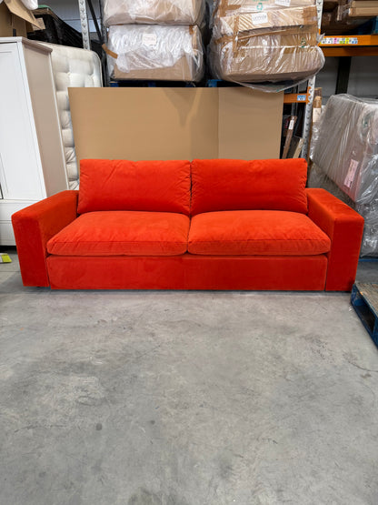 John Lewis Mellow LHF Corner Sofa  Plush Velvet Paprika Easy Clean