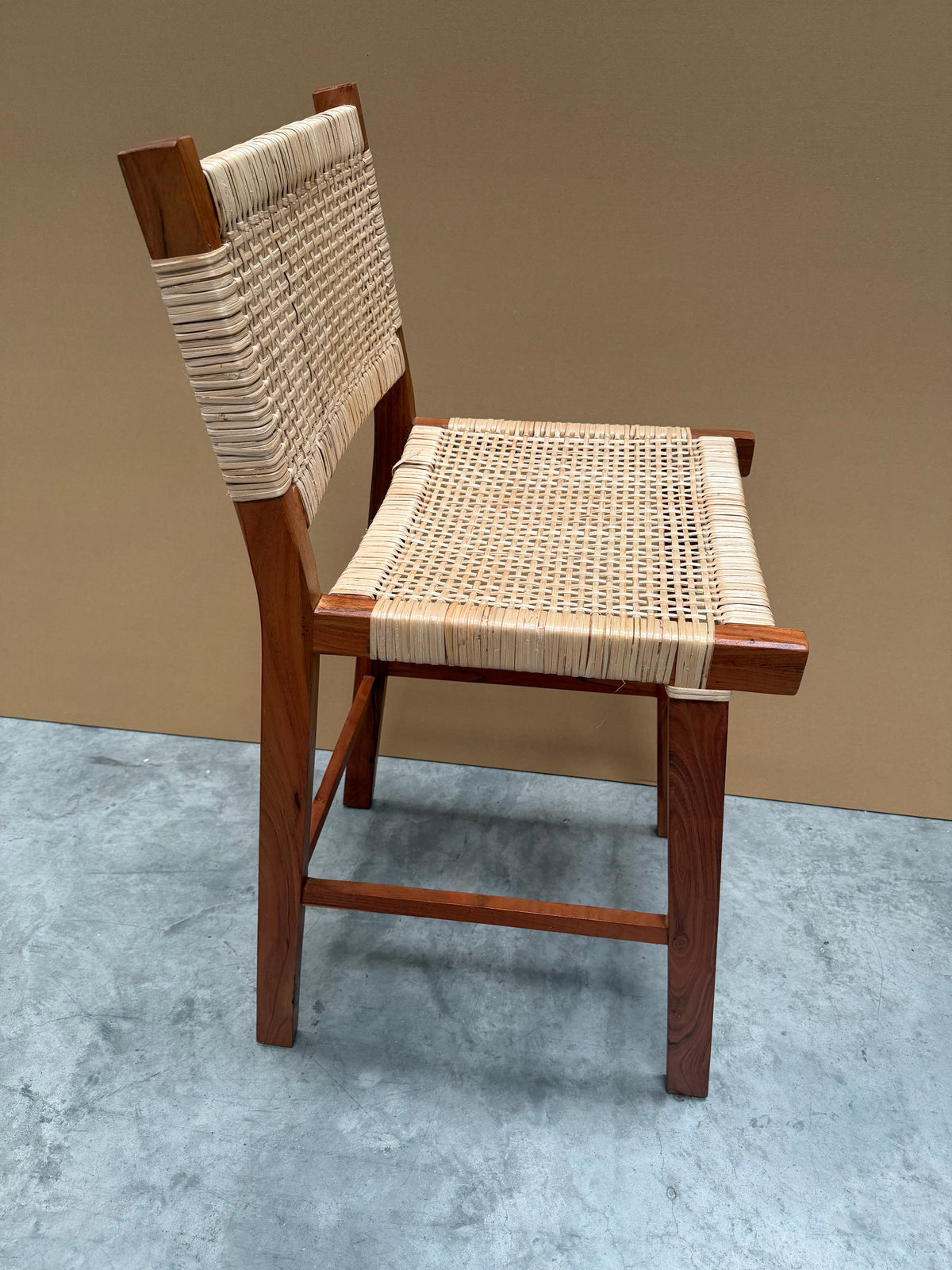 Nkuku Madrisana Acacia & Rattan Bar Stool