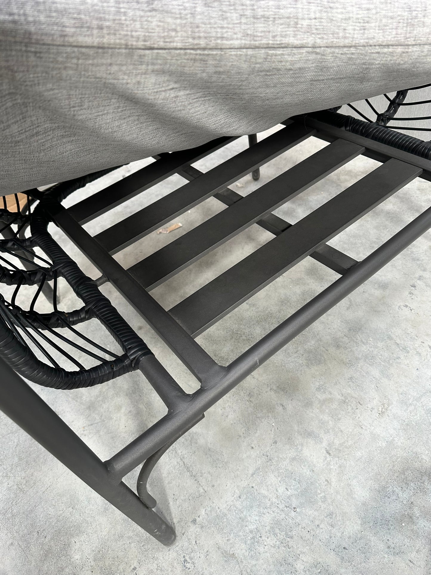 John Lewis Chevron Garden Lounging Chair, Black/Grey