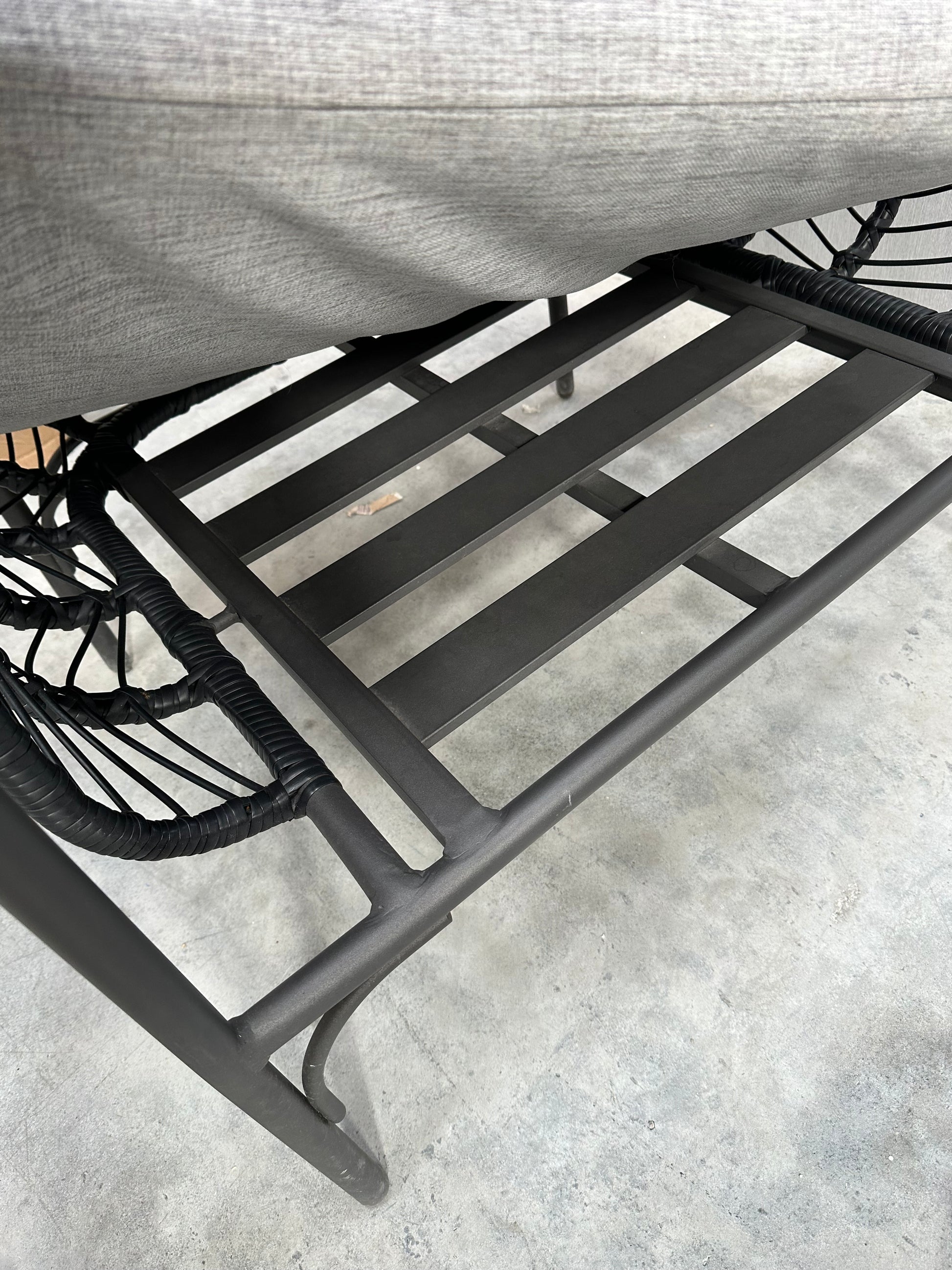 John Lewis Chevron Garden Lounging Chair, Black/Grey