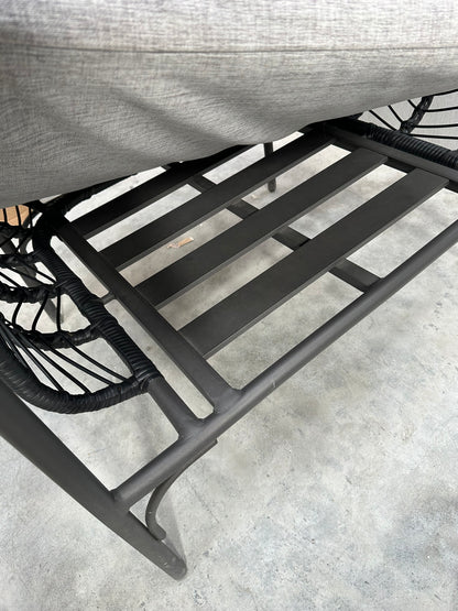John Lewis Chevron Garden Lounging Chair, Black/Grey