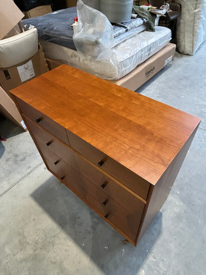 John Lewis Marquetry 5 Drawer Wood Chest, Natural