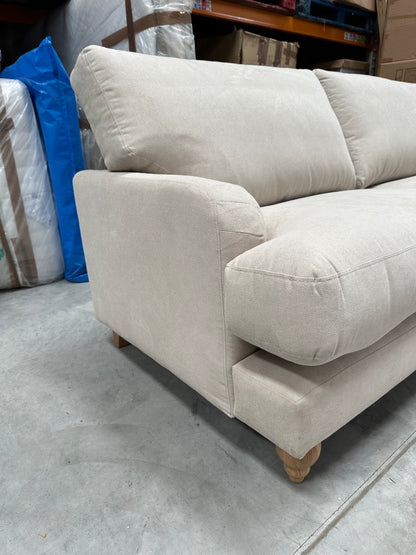 John Lewis Clover Large 3 Seater Sofa, Light Leg, Fine Chenille Natural