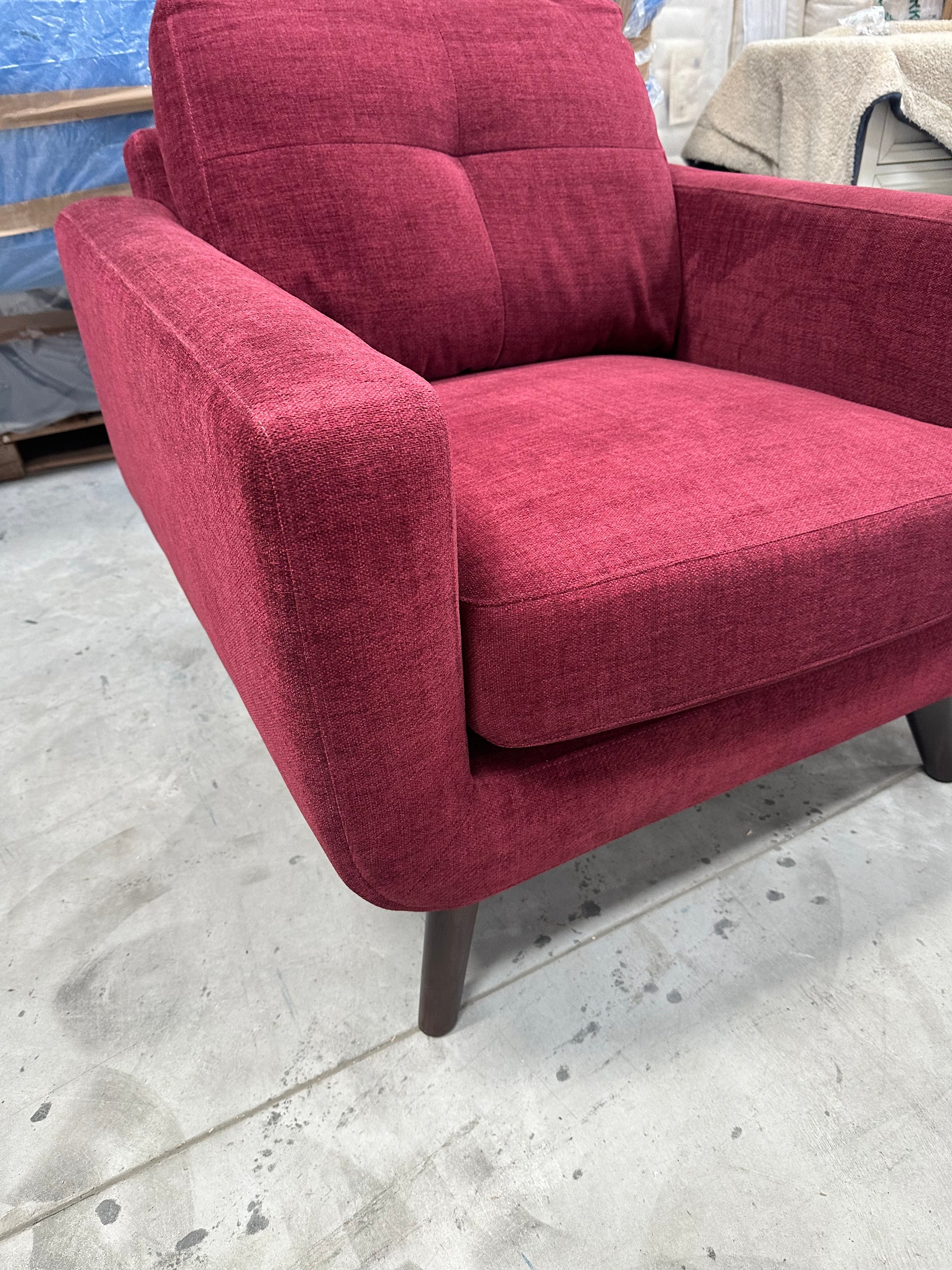 John Lewis Barbican Armchair Easy Clean Chenille Red Wine