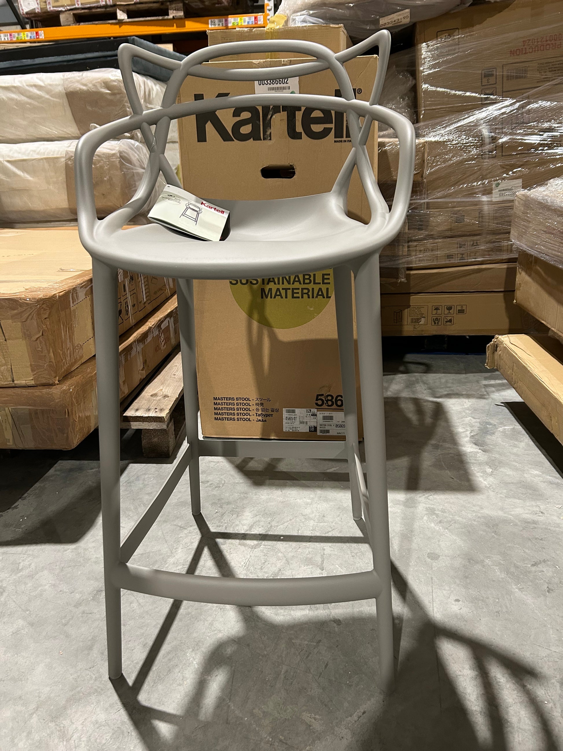 Kartell Philippe Starck for Kartell Masters Bar Stool, Grey