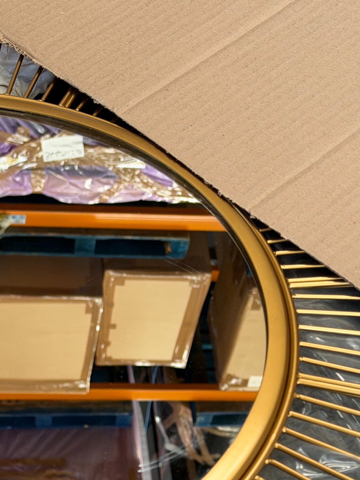 John Lewis Fleur Metal Frame Round Wall Mirror, 81cm, Gold