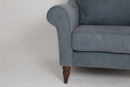 John Lewis Camber Leather Armchair, Dark Leg, Soft Touch Blue