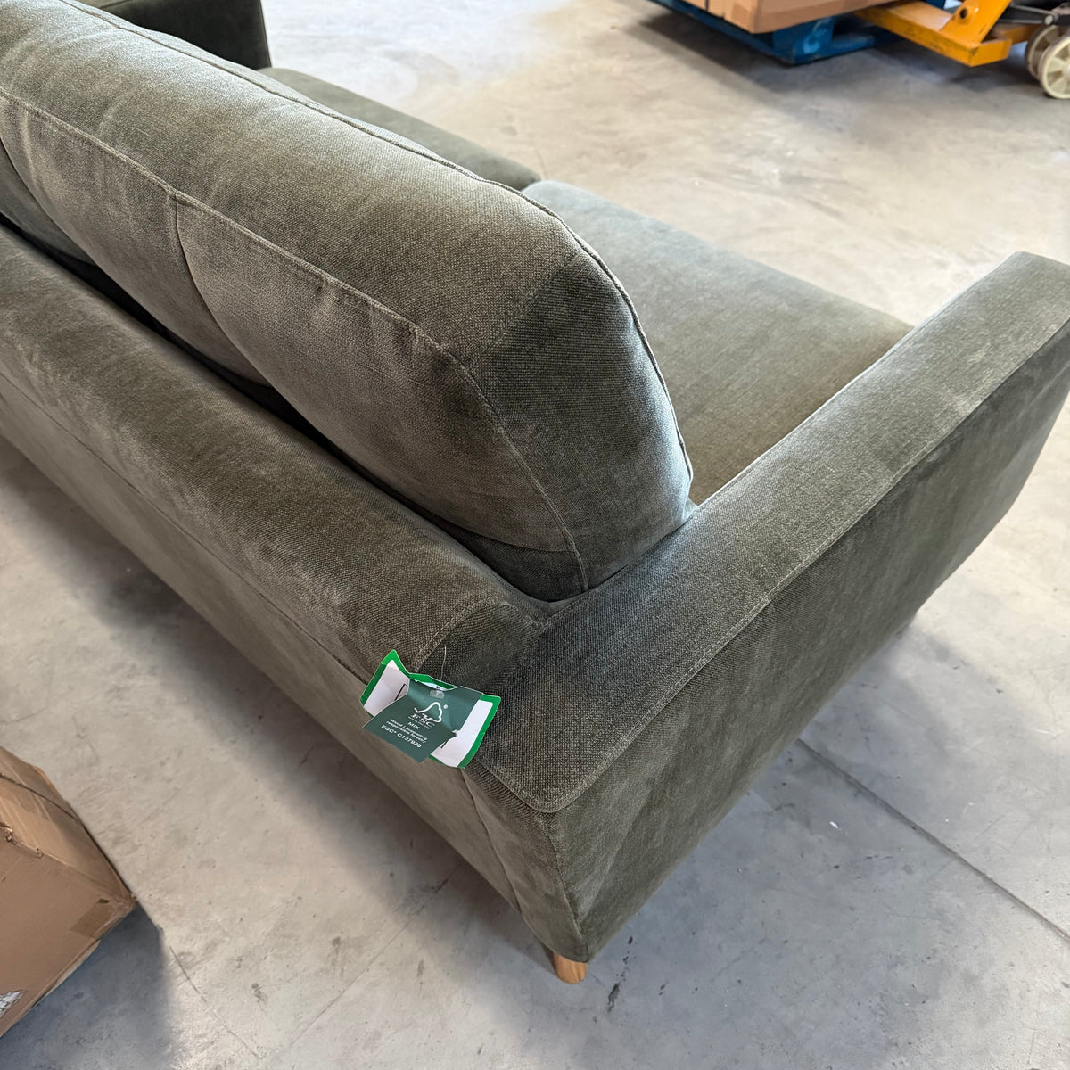 John Lewis Barbican Medium 2 Seater Sofa Plush Chenille Moss Green Easy Clean