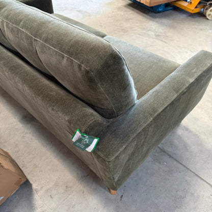 John Lewis Barbican Medium 2 Seater Sofa Plush Chenille Moss Green Easy Clean