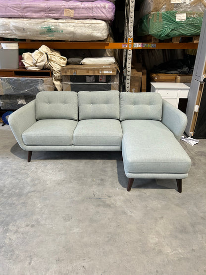 John Lewis Arlo RHF Chaise Sofa Dark Leg Duck Egg Matilda