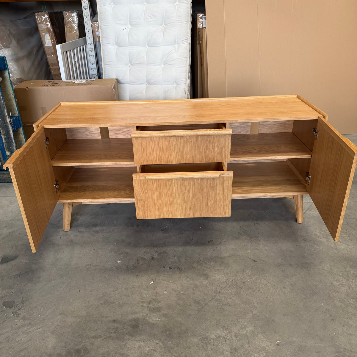John Lewis Notch 2 Door 2 Drawer Sideboard in Oak
