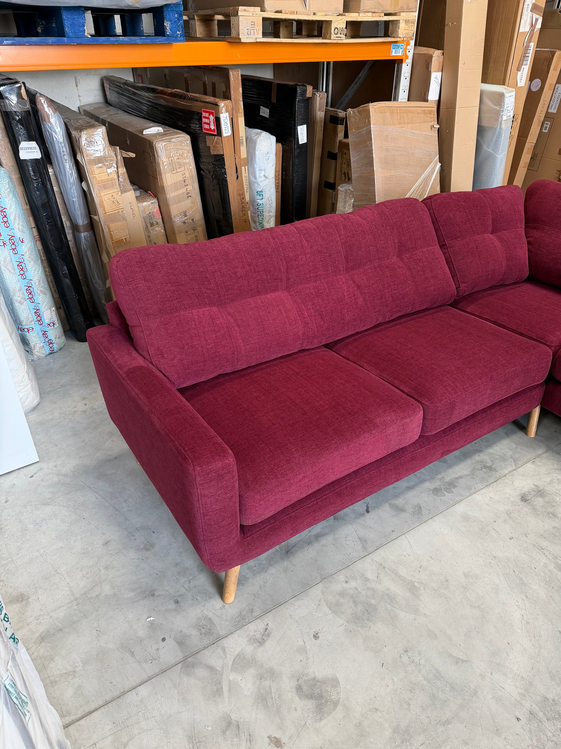 John Lewis Camden 5+ Seater Corner Sofa in Mulberry