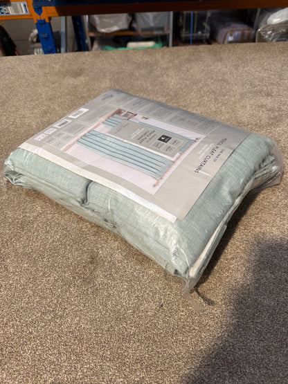 John Lewis Textured Weave Pair Blackout Lined Pencil Pleat Curtains, Duck Egg, W228 x Drop 228cm