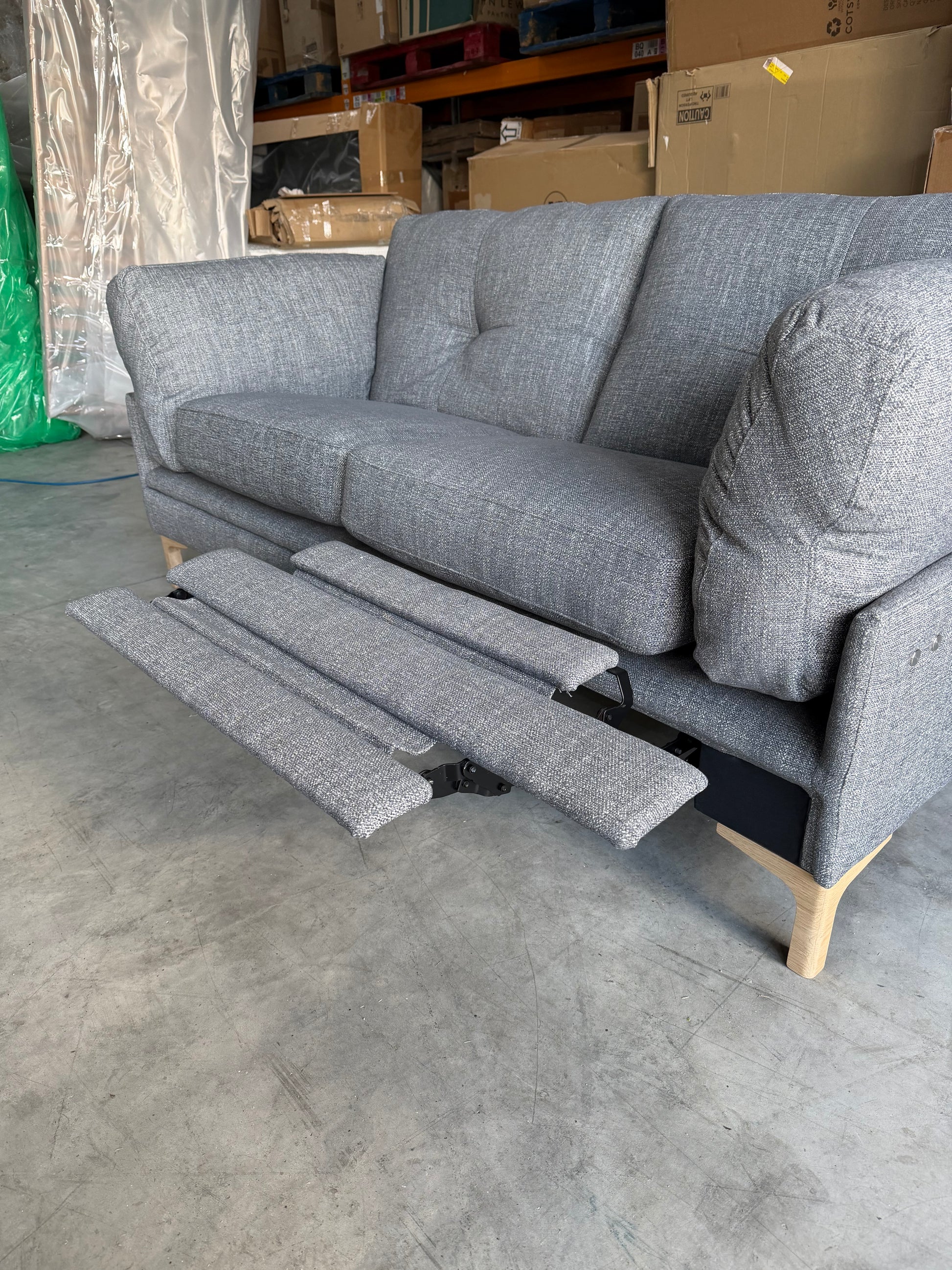 John Lewis Sofa Power Recliner Java Medium 2 Seater Storm Grey Easy Clean
