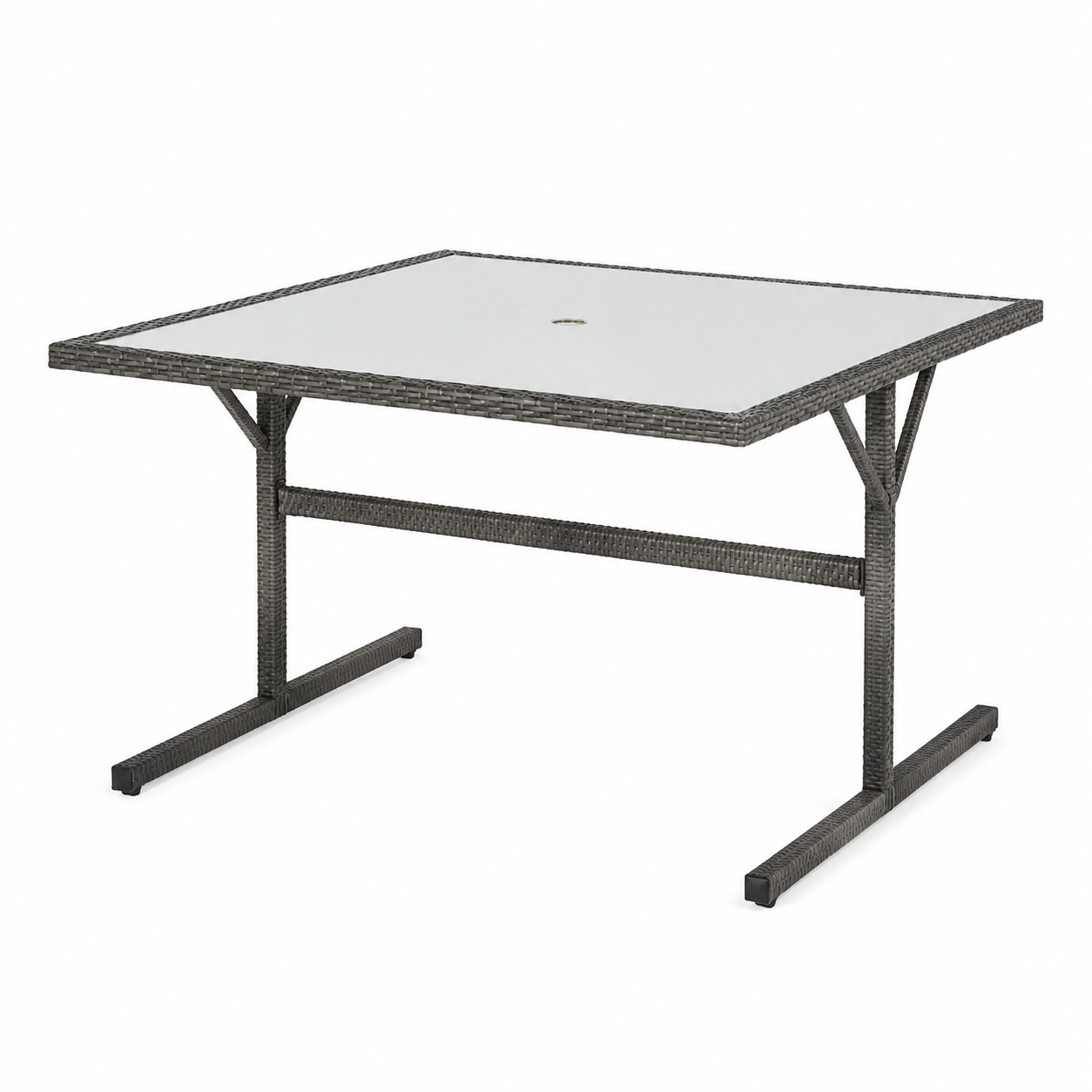 John Lewis Alora Cube 6-Seater Garden Dining Table, Brown/Grey