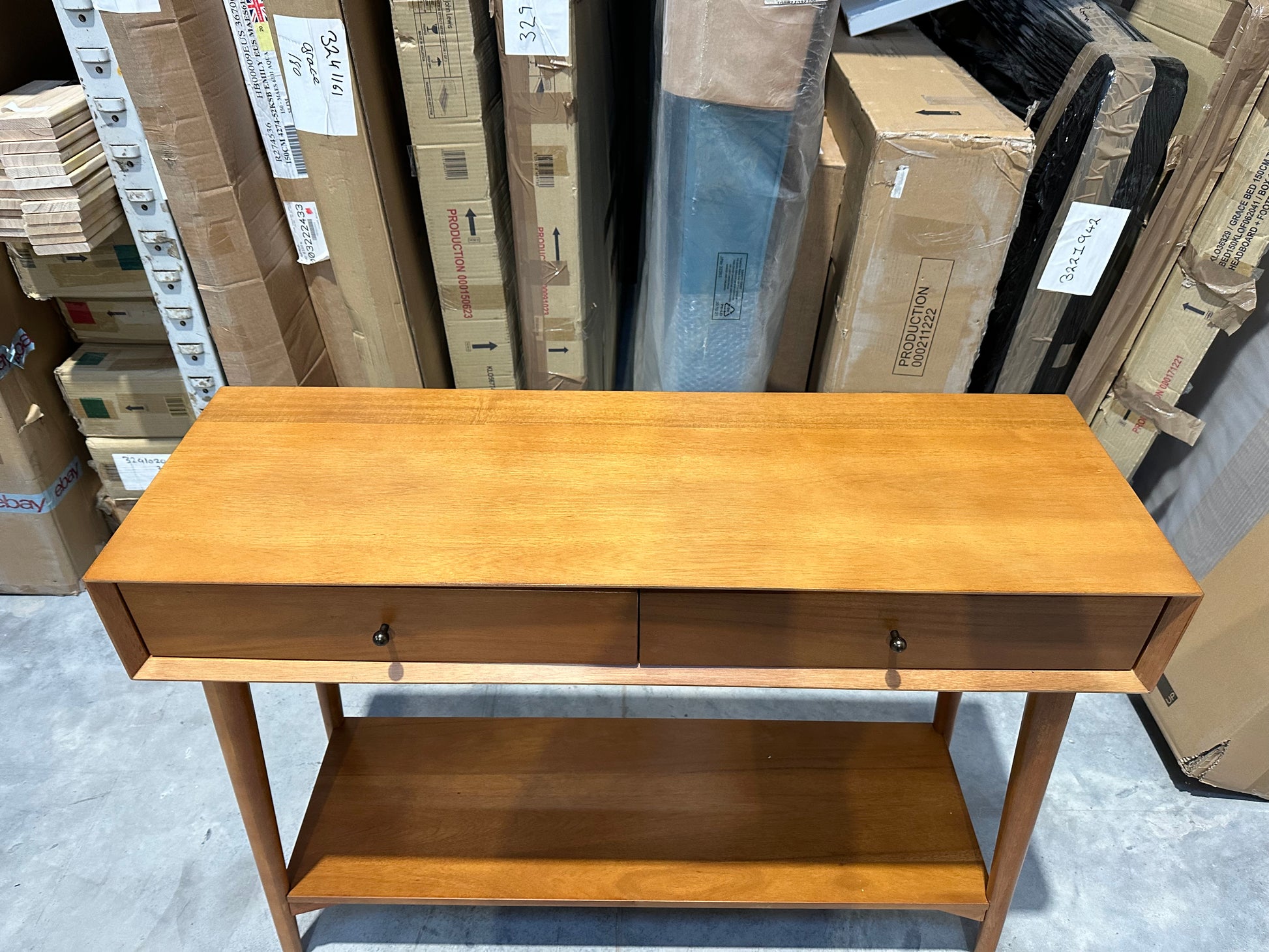 West Elm Mid-Century Wood Console Table, Acorn