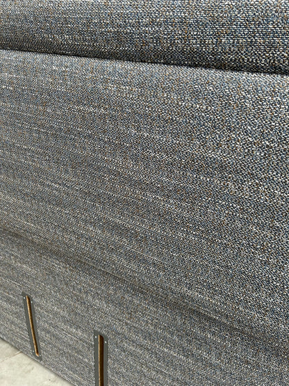 Vispring Viola Full Depth Upholstered Headboard Super King Size Boucle Sodalite