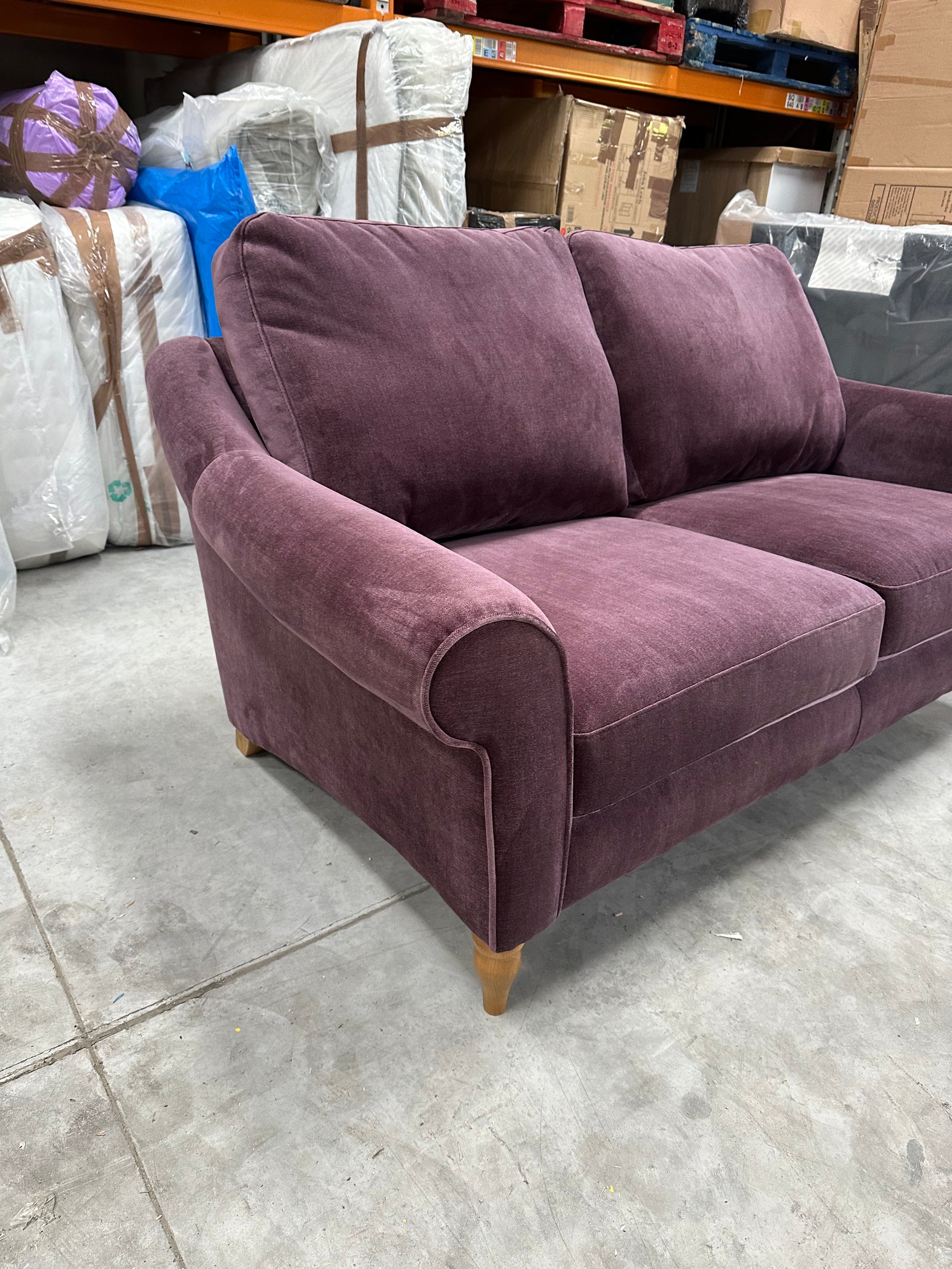 John Lewis Camber Medium 2 Seater Sofa Soft Chenille Aubergine