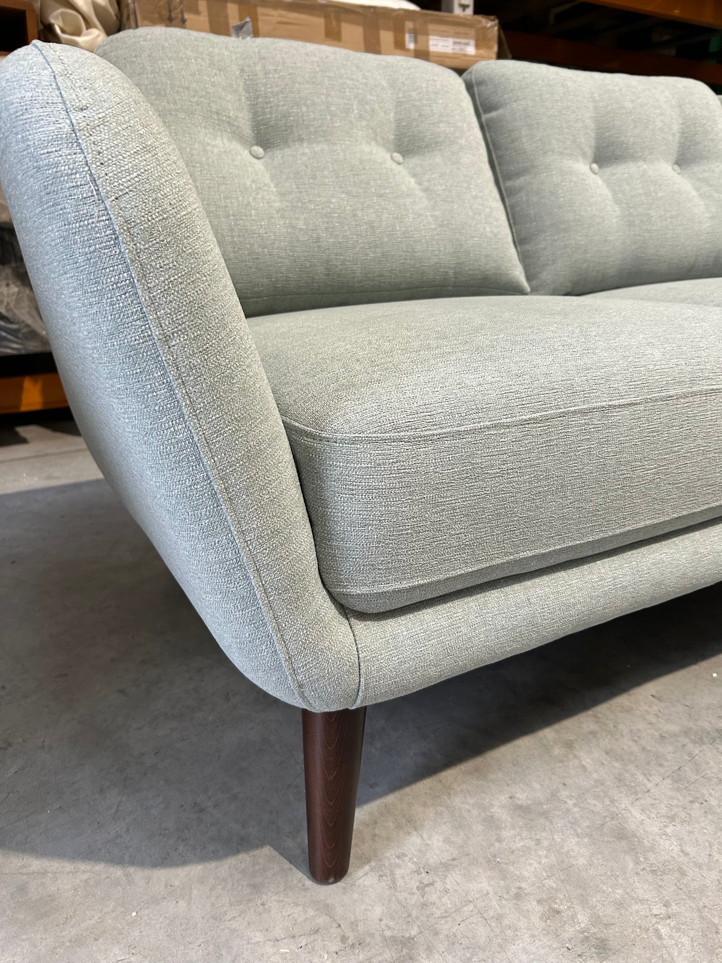 John Lewis Arlo RHF Chaise Sofa Dark Leg Duck Egg Matilda