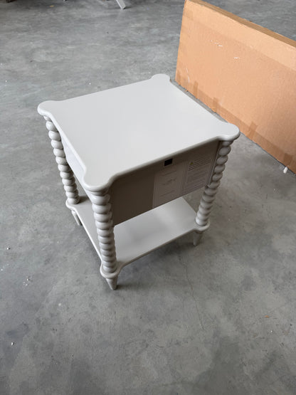 John Lewis Bobbin Grey 1 Drawer Bedside Table Nightstand Bedroom