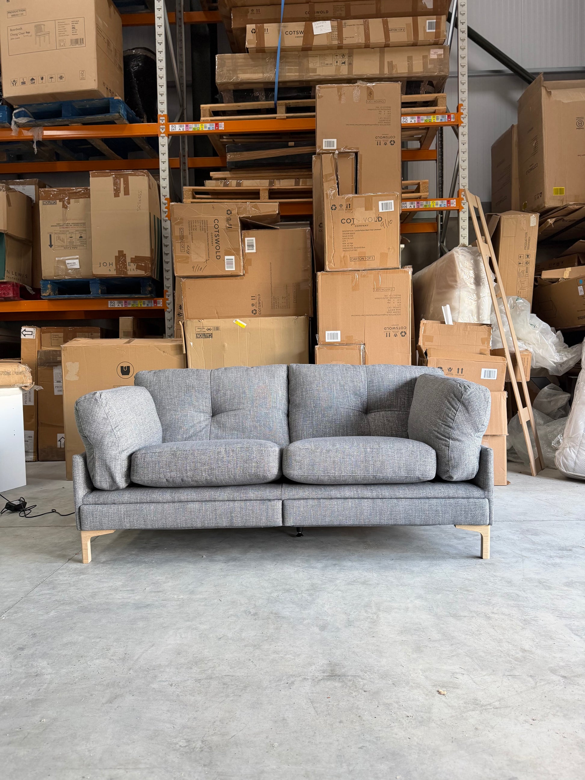 John Lewis Sofa Power Recliner Java Medium 2 Seater Storm Grey Easy Clean