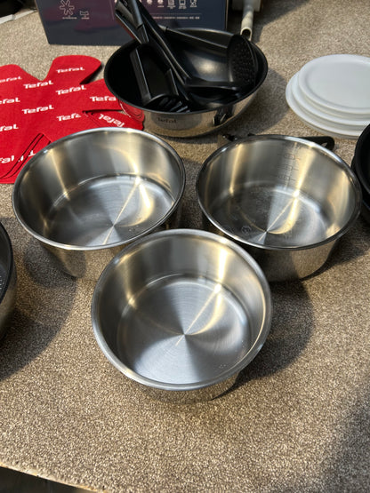Tefal Ingenio Emotion Stainless Steel Pans, Lids & Utensils Set, 22 Piece