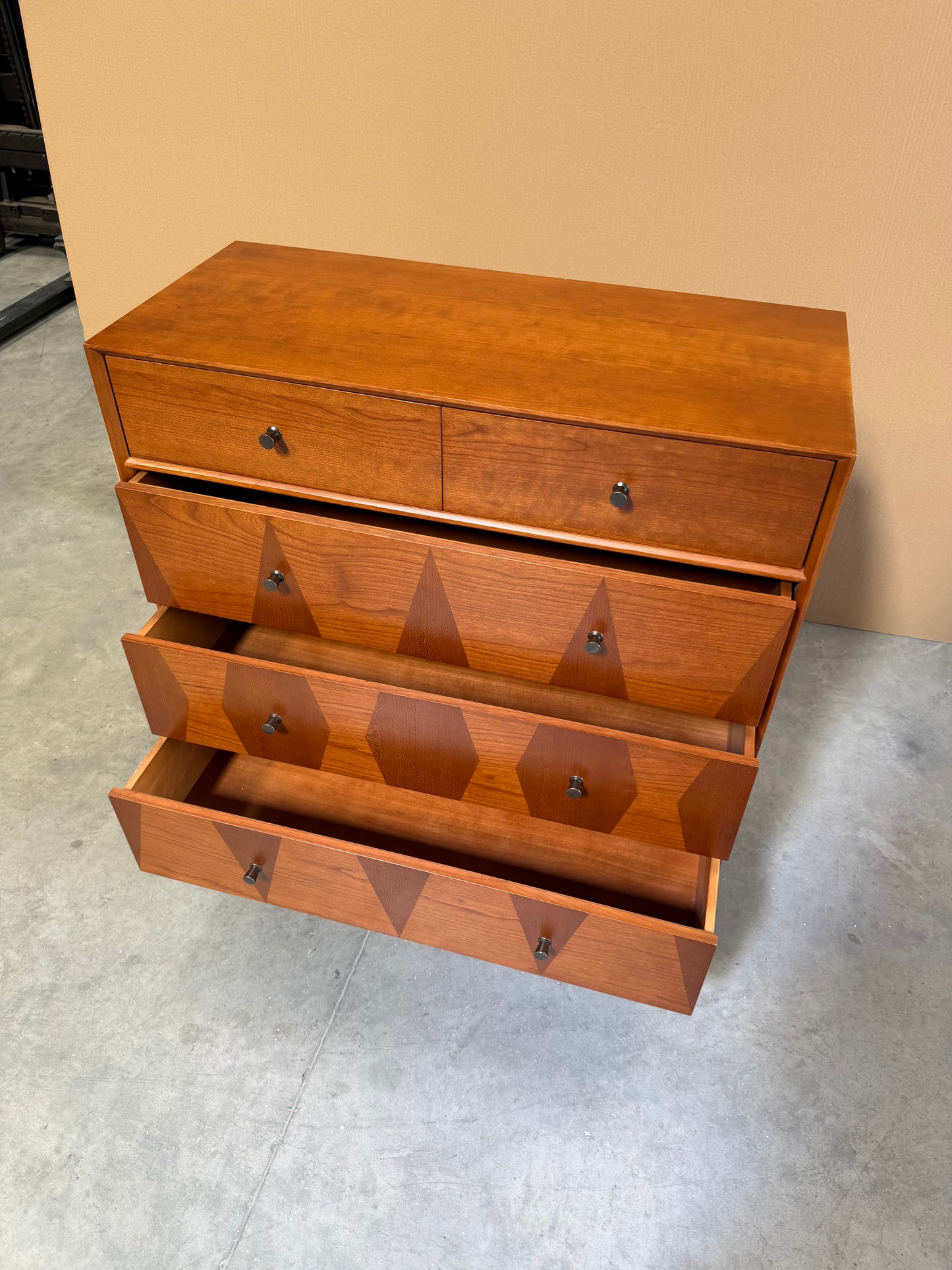 John Lewis Marquetry 5 Drawer Wood Chest, Natural