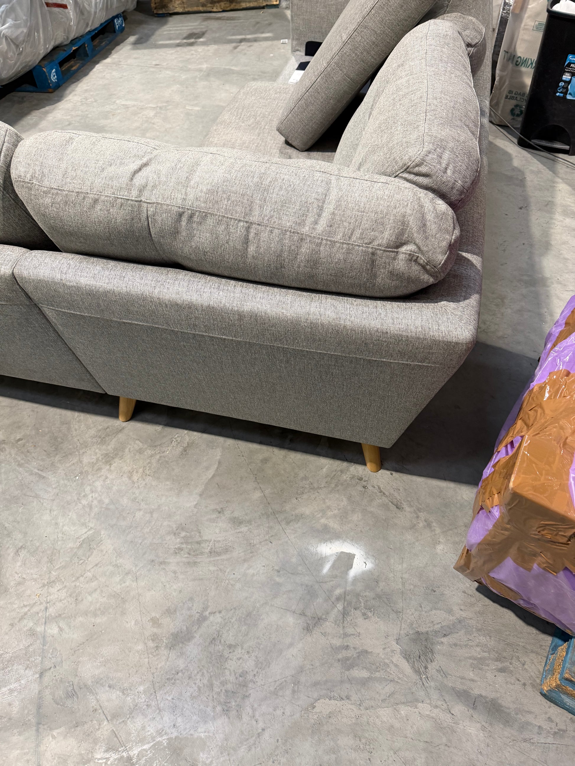 John Lewis Corner Sofa Barbican 5+ Seater Connie Grey