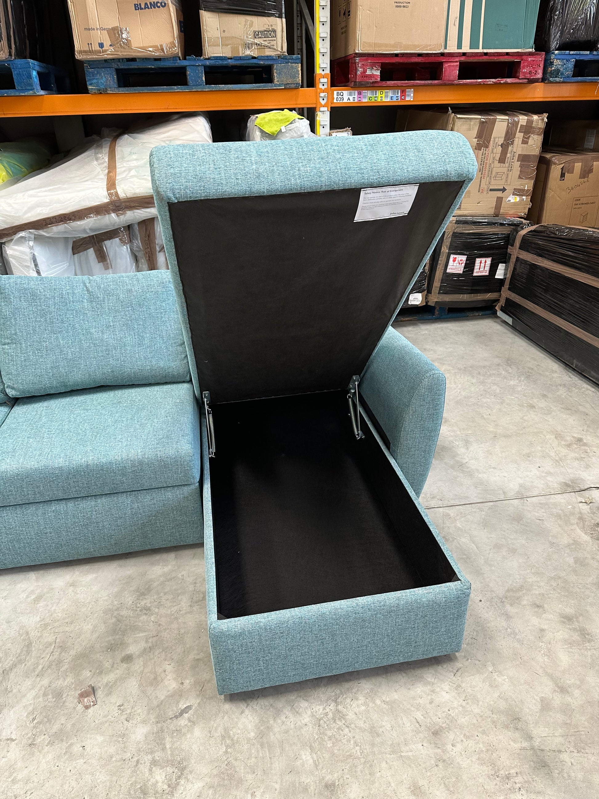 John Lewis Bailey II RHF Chaise End Sofabed Aquaclean Connie Teal