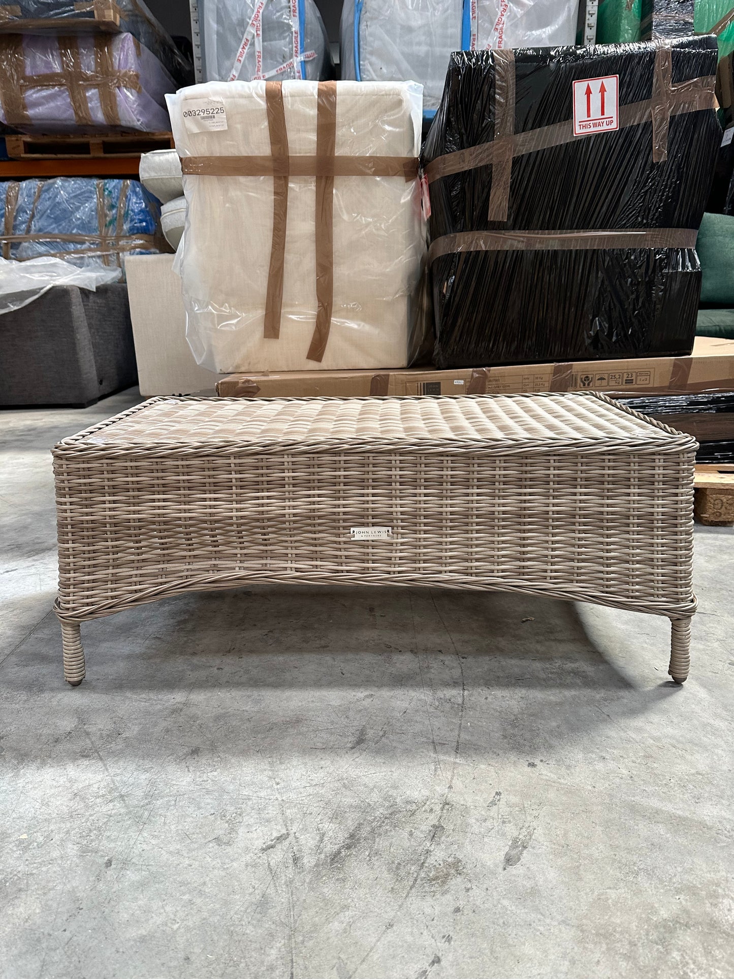 John Lewis Rye Woven Rectangular Garden Coffee Table, Natural